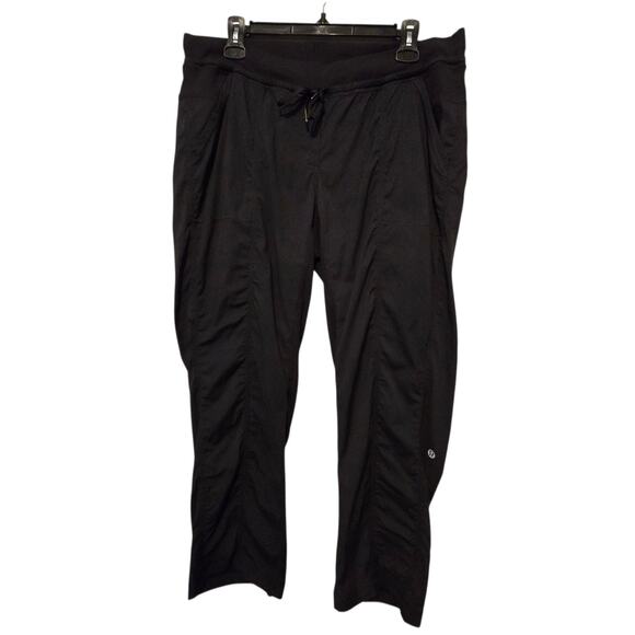 Lululemon Dance Studio Cropped Pants Womens Sz 12 Black Workout Athleisure - Picture 1 of 13